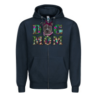 Navy Christmas dog mom pitbull Zipper Hoodie - RanaPortraitStore