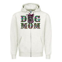 Oatmeal Heather Christmas dog mom pitbull Zipper Hoodie - RanaPortraitStore