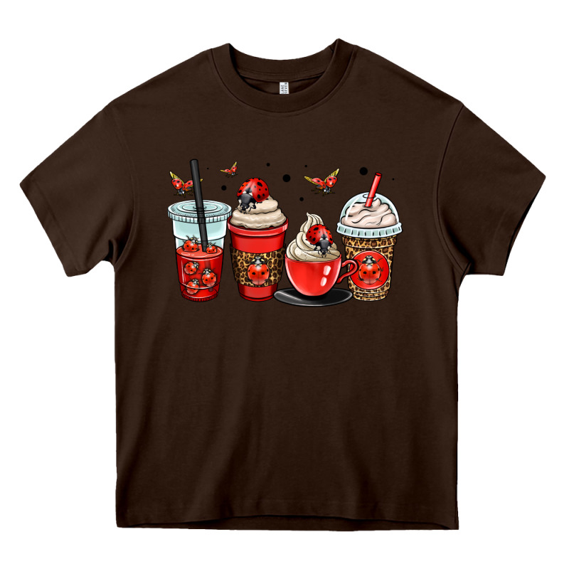 Ladybug Coffee Cups Heavy Core Tee by OliviaCreatesArt | Teevron