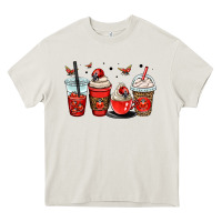 Cream ladybug coffee cups Heavy Core Tee - OliviaCreatesArt
