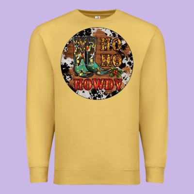 Christmas Cowboy Boots Premium Sweatshirt Designed By Ranaportraitstore