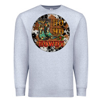 Heather Grey Christmas Cowboy Boots Premium Sweatshirt - RanaPortraitStore