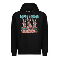 Black happy easter bunny Premium Hoodie - Artiststas