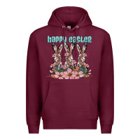 Burgundy happy easter bunny Premium Hoodie - Artiststas