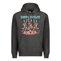 Charcoal Heather happy easter bunny Premium Hoodie - Artiststas