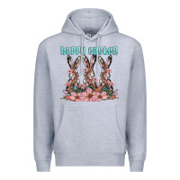 Heather Grey happy easter bunny Premium Hoodie - Artiststas