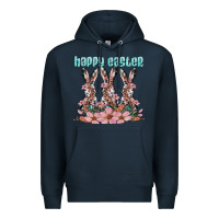 Navy happy easter bunny Premium Hoodie - Artiststas