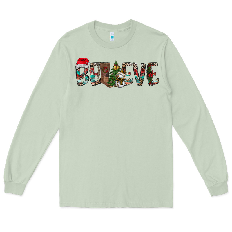 Believe Christmas Long Sleeve Tee by CowhideDigitalArt | Teevron