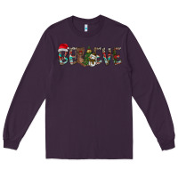 Plum Believe Christmas Long Sleeve Tee - CowhideDigitalArt