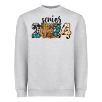 Heather Grey Western Senior 2024 cow Heavyweight Sweatshirt - RanaPortraitStore