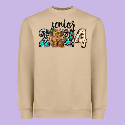 Western Senior 2024 Cow Heavyweight Sweatshirt Designed By Ranaportraitstore
