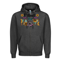 Charcoal Heather western pitbull mom Zipper Hoodie - RanaPortraitStore