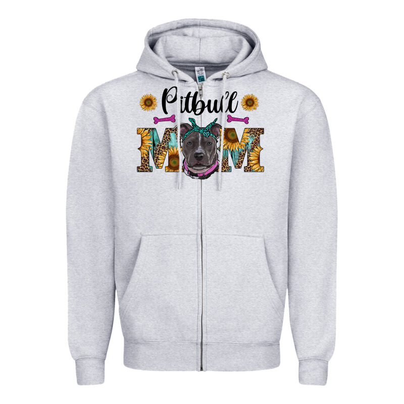 Western Pitbull Mom Zipper Hoodie by RanaPortraitStore | Teevron