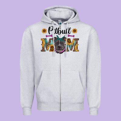 Western Pitbull Mom Zipper Hoodie Designed By Ranaportraitstore