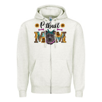 Oatmeal Heather western pitbull mom Zipper Hoodie - RanaPortraitStore