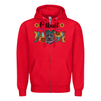 Red western pitbull mom Zipper Hoodie - RanaPortraitStore