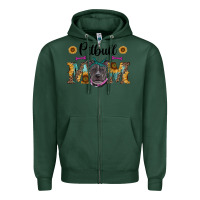 Sports Green western pitbull mom Zipper Hoodie - RanaPortraitStore