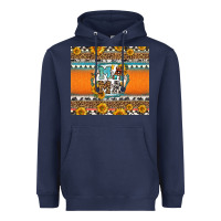 Navy sunflowers hexagon frame mama Heavyweight Hoodie - Jasminsmagicworld