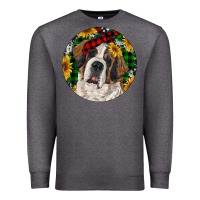 Charcoal Heather Christmas St. Bernard Premium Sweatshirt - RanaPortraitStore