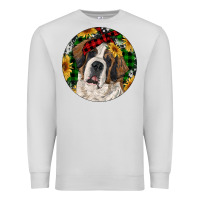 Dove Grey Christmas St. Bernard Premium Sweatshirt - RanaPortraitStore