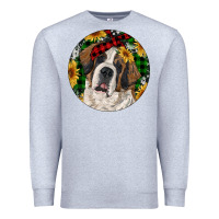 Heather Grey Christmas St. Bernard Premium Sweatshirt - RanaPortraitStore