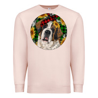 Pale Pink Christmas St. Bernard Premium Sweatshirt - RanaPortraitStore