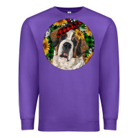 Purple Christmas St. Bernard Premium Sweatshirt - RanaPortraitStore