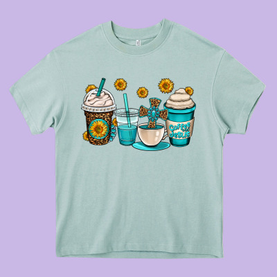 Jesus Coffee Cups Heavy Core Tee Designed By Oliviacreatesart