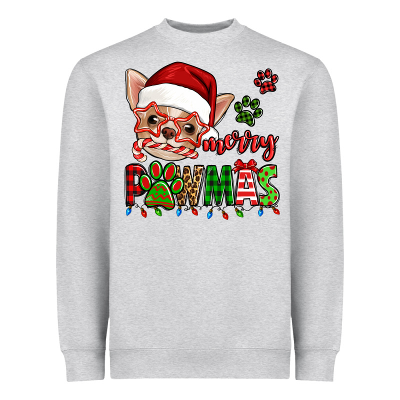 Merry Pawmas Christmas Chihuahua Heavyweight Sweatshirt by Jasminsmagicworld | Teevron