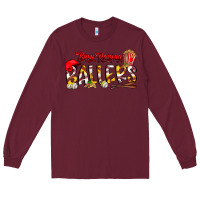 Burgundy busy raising ballers Long Sleeve Tee - CowhideDigitalArt
