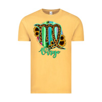 Vintage Mustard Virgo Zodiac Sign Sunflower Leopard Serape Vintage Tee - RanaPortraitStore