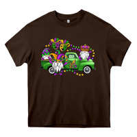 Chocolate Brown mardi gras gnomes truck Heavy Core Tee - OliviaCreatesArt
