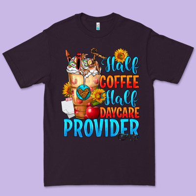 Half Coffee Half Daycare Provider Premium Tee Designed By Fadigitalartstudio