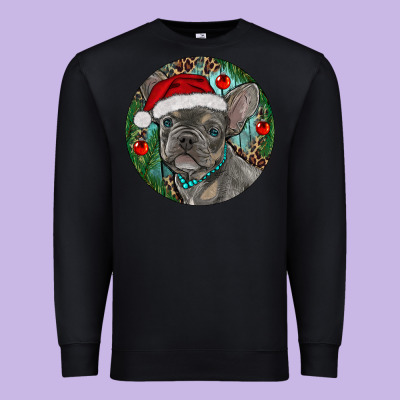 Frenchie Christmas Premium Sweatshirt Designed By Ranaportraitstore