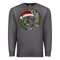 Charcoal Heather Frenchie Christmas Premium Sweatshirt - RanaPortraitStore