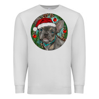 Dove Grey Frenchie Christmas Premium Sweatshirt - RanaPortraitStore