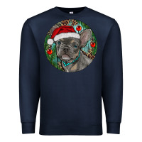 Navy Frenchie Christmas Premium Sweatshirt - RanaPortraitStore