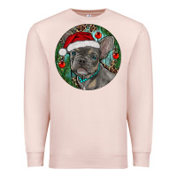 Pale Pink Frenchie Christmas Premium Sweatshirt - RanaPortraitStore