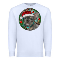 White Frenchie Christmas Premium Sweatshirt - RanaPortraitStore