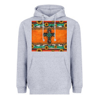 Heather Grey sunflowers cross aztec pattern Heavyweight Hoodie - Jasminsmagicworld
