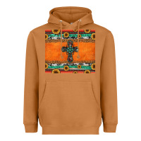 Meerkat sunflowers cross aztec pattern Heavyweight Hoodie - Jasminsmagicworld