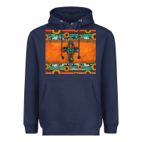 Navy sunflowers cross aztec pattern Heavyweight Hoodie - Jasminsmagicworld
