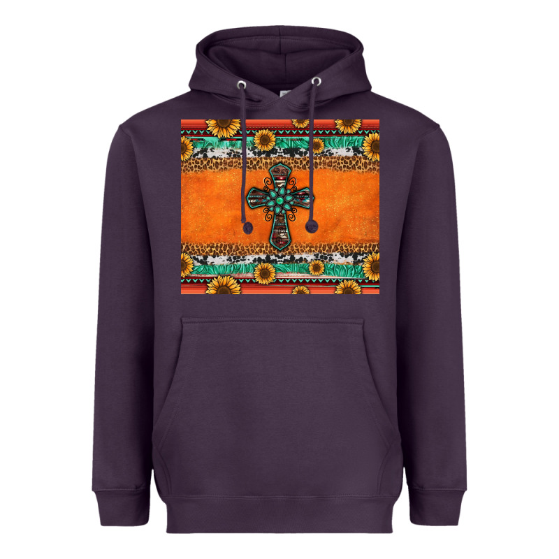 Sunflowers Cross Aztec Pattern Heavyweight Hoodie by Jasminsmagicworld | Teevron