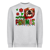 Heather Grey merry pawmas christmas bulldog Heavyweight Sweatshirt - Jasminsmagicworld