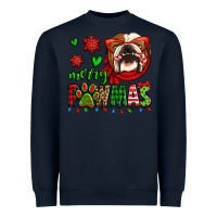 Navy merry pawmas christmas bulldog Heavyweight Sweatshirt - Jasminsmagicworld