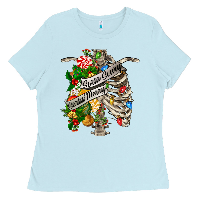 Sorta Merry Sorta Scary Chest Ladies Tee by FaDigitalArtStudio | Teevron