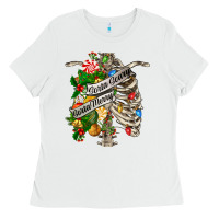 White sorta merry sorta scary chest Ladies Tee - FaDigitalArtStudio