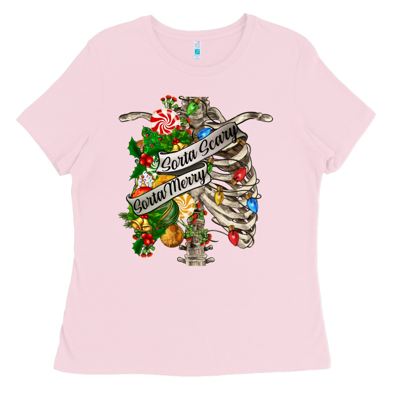 Sorta Merry Sorta Scary Chest Ladies Tee by FaDigitalArtStudio | Teevron