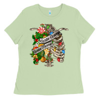 Matcha sorta merry sorta scary chest Ladies Tee - FaDigitalArtStudio