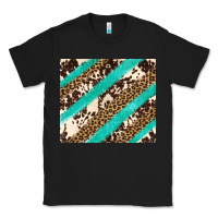 Black turquoise glitter leopard and cowhide Classic Tee - Artiststas
